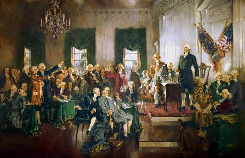 scene at the signing of the constitution of the united states